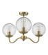 Jocelyn 3 Light Semi-Flush Natural Brass and Glass-7
