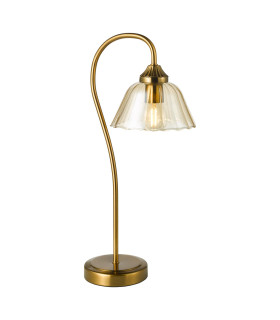 Erika Table Lamp Antique Bronze and Amber Glass-1