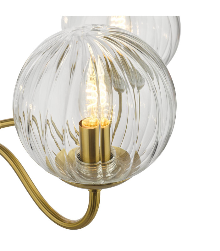 Jocelyn 3 Light Semi-Flush Natural Brass and Glass-8