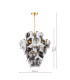 Genoa 8 Light Ceiling Pendant Natural Brass and Smoked Glass-4