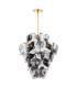 Genoa 8 Light Ceiling Pendant Natural Brass and Smoked Glass-5