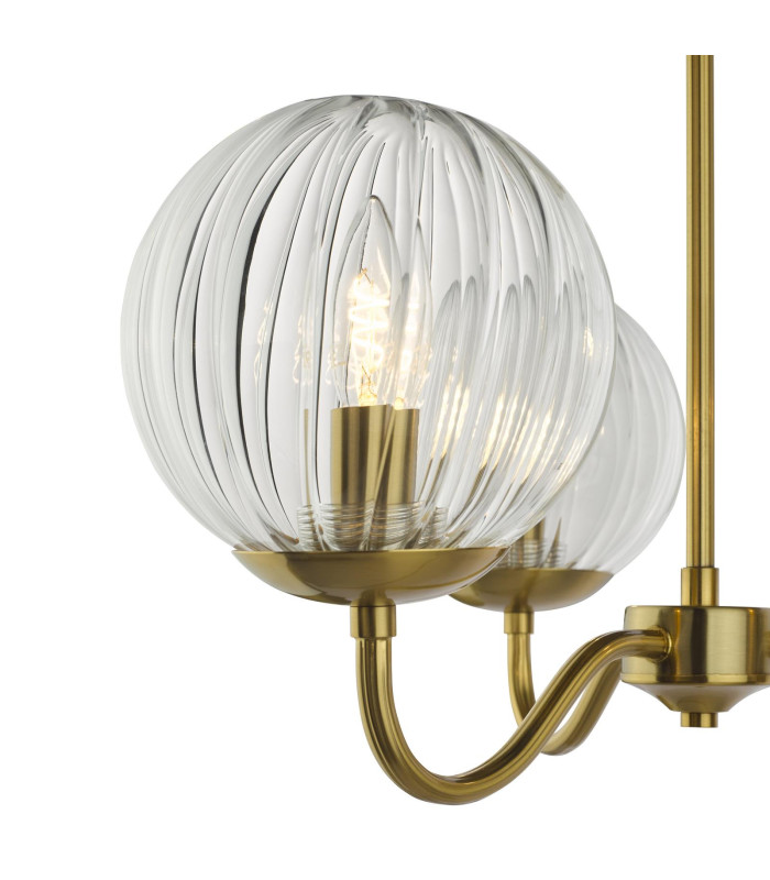 Jocelyn 3 Light Semi-Flush Natural Brass and Glass-9