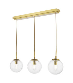 Jocelyn 3 Light Bar Ceiling Pendant Natural Brass and Glass-1
