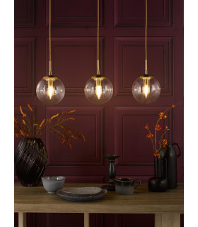 Jocelyn 3 Light Bar Ceiling Pendant Natural Brass and Glass-2