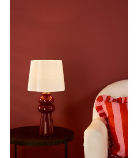 Jordana Table Lamp Pink Ceramic and Polished Chrome With Shade-2