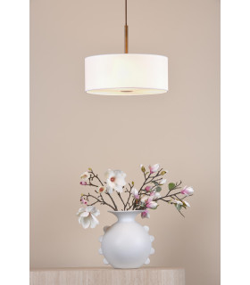 Isla 3 Light Ceiling Pendant Antique Bronze and Ivory Shade 40cm-2