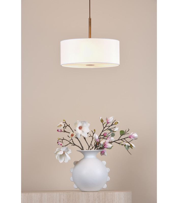 Isla 3 Light Ceiling Pendant Antique Bronze and Ivory Shade 40cm-2