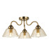Erika 3 Light Semi-Flush Antique Bronze and Amber Glass-1