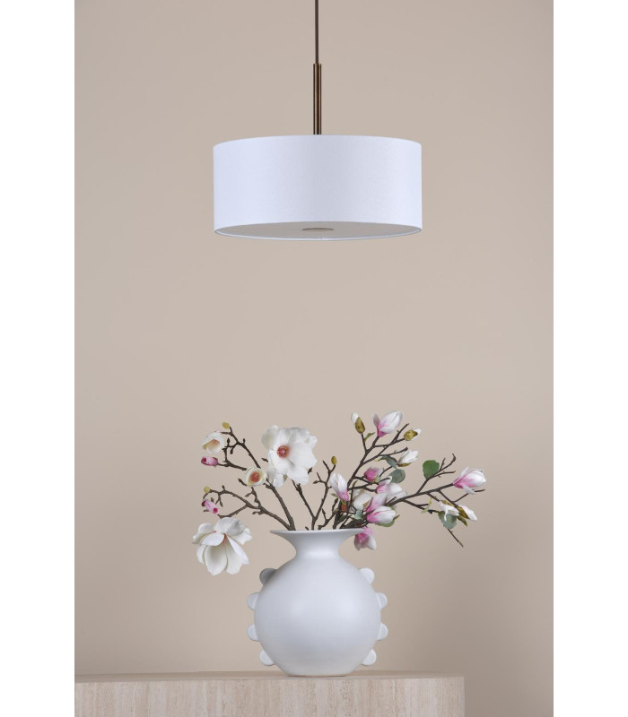 Isla 3 Light Ceiling Pendant Antique Bronze and Ivory Shade 40cm-3