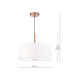 Isla 3 Light Ceiling Pendant Antique Bronze and Ivory Shade 40cm-4