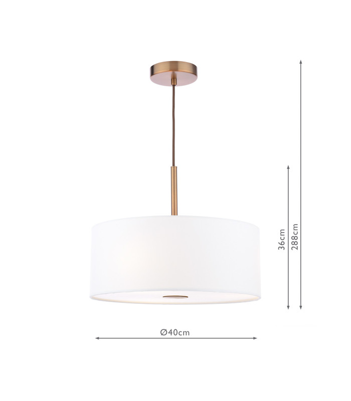 Isla 3 Light Ceiling Pendant Antique Bronze and Ivory Shade 40cm-4