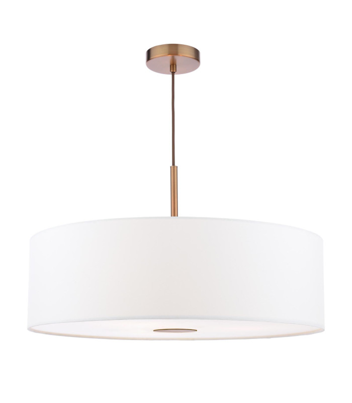 Isla 3 Light Ceiling Pendant Antique Bronze and Ivory Shade 60cm-1