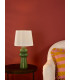 Jordana Table Lamp Green Ceramic and Polished Chrome With Shade-2