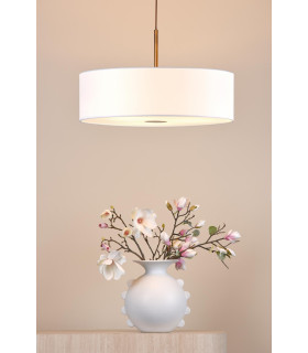 Isla 3 Light Ceiling Pendant Antique Bronze and Ivory Shade 60cm-2