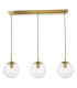Jocelyn 3 Light Bar Ceiling Pendant Natural Brass and Glass-10