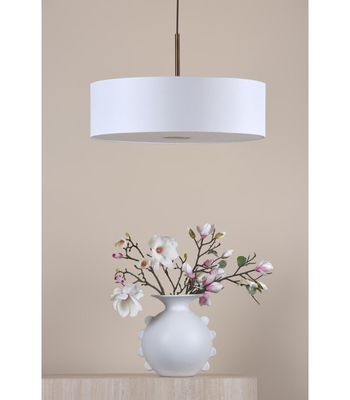 Isla 3 Light Ceiling Pendant Antique Bronze and Ivory Shade 60cm-3