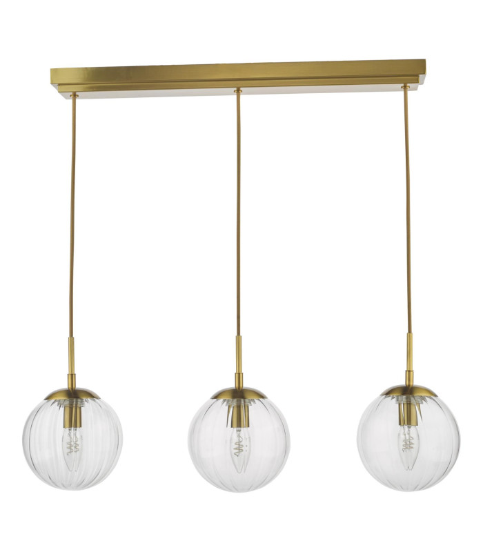Jocelyn 3 Light Bar Ceiling Pendant Natural Brass and Glass-11