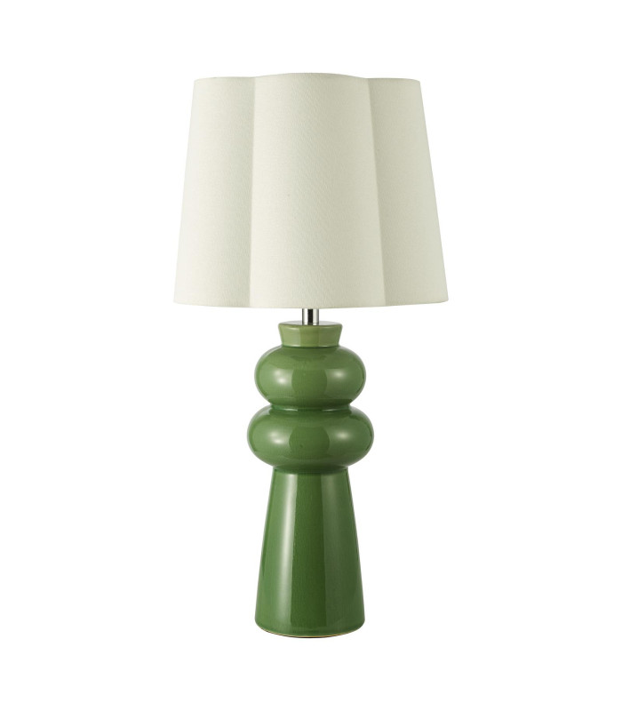 Jordana Table Lamp Green Ceramic and Polished Chrome With Shade-5