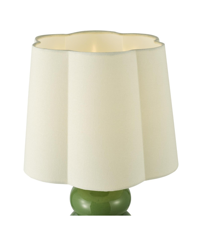 Jordana Table Lamp Green Ceramic and Polished Chrome With Shade-6