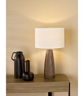 Kaulana Table Lamp Brown Ceramic With Shade-2