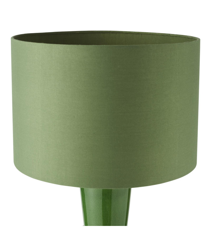 Lagle Table Lamp Green Ceramic and Antique Brass With Shade-6