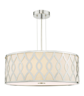 Locryn 4 Light Ceiling Pendant Polished Chrome and Ivory-1