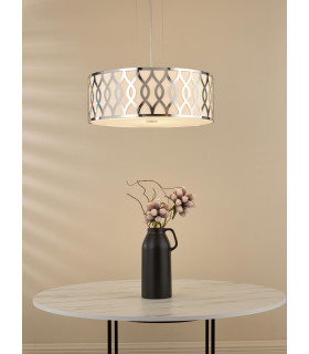 Locryn 4 Light Ceiling Pendant Polished Chrome and Ivory-2