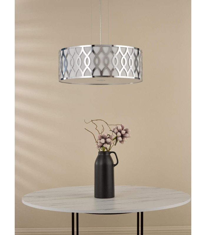 Locryn 4 Light Ceiling Pendant Polished Chrome and Ivory-3