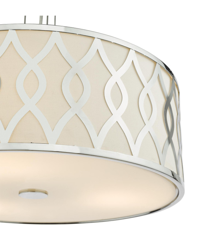 Locryn 4 Light Ceiling Pendant Polished Chrome and Ivory-6