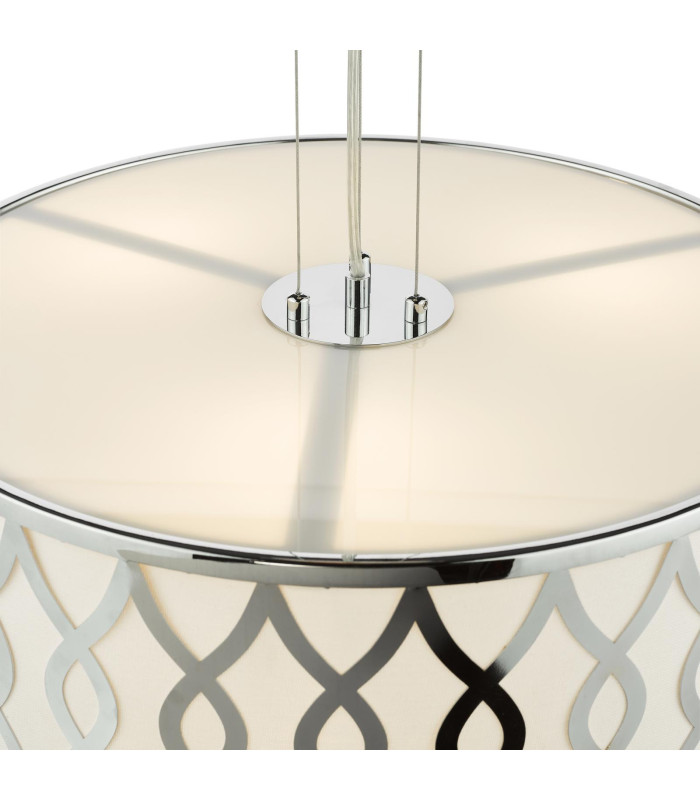 Locryn 4 Light Ceiling Pendant Polished Chrome and Ivory-7