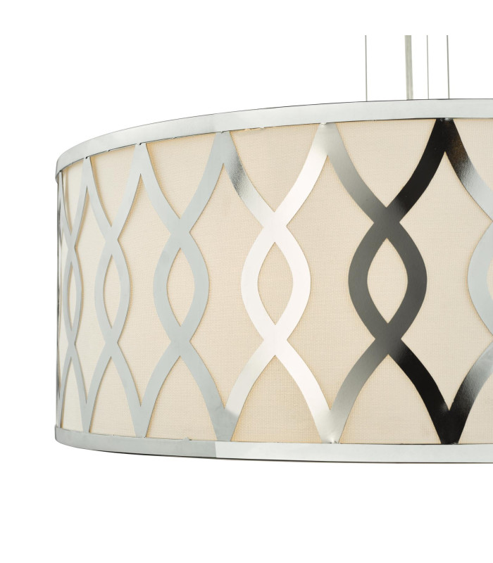 Locryn 4 Light Ceiling Pendant Polished Chrome and Ivory-8