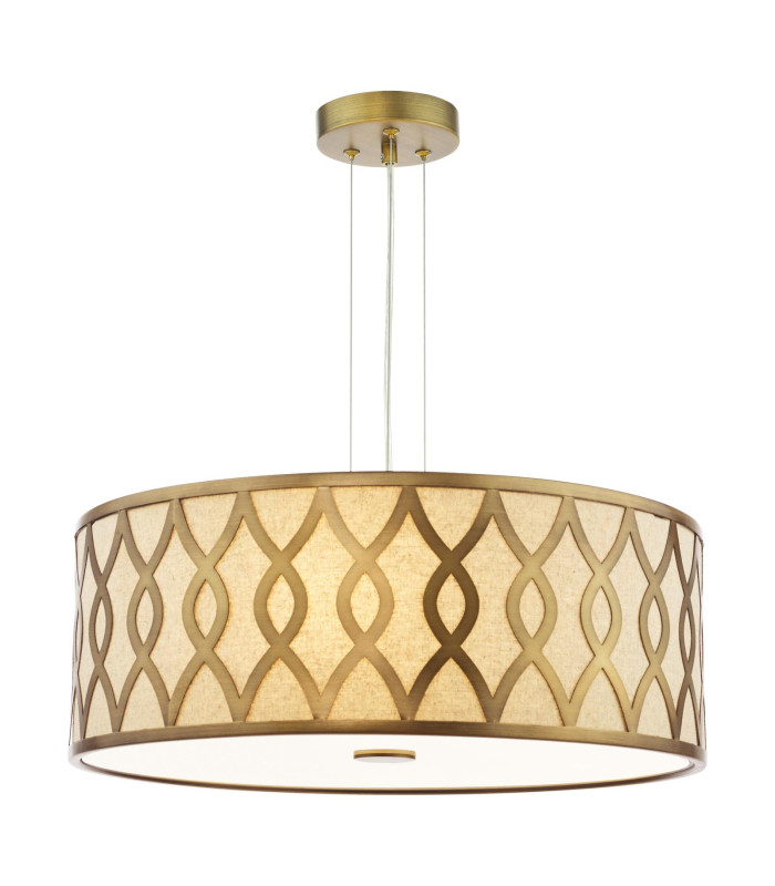 Locryn 4 Light Ceiling Pendant Brushed Bronze and Taupe-1