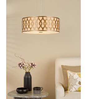 Locryn 4 Light Ceiling Pendant Brushed Bronze and Taupe-2