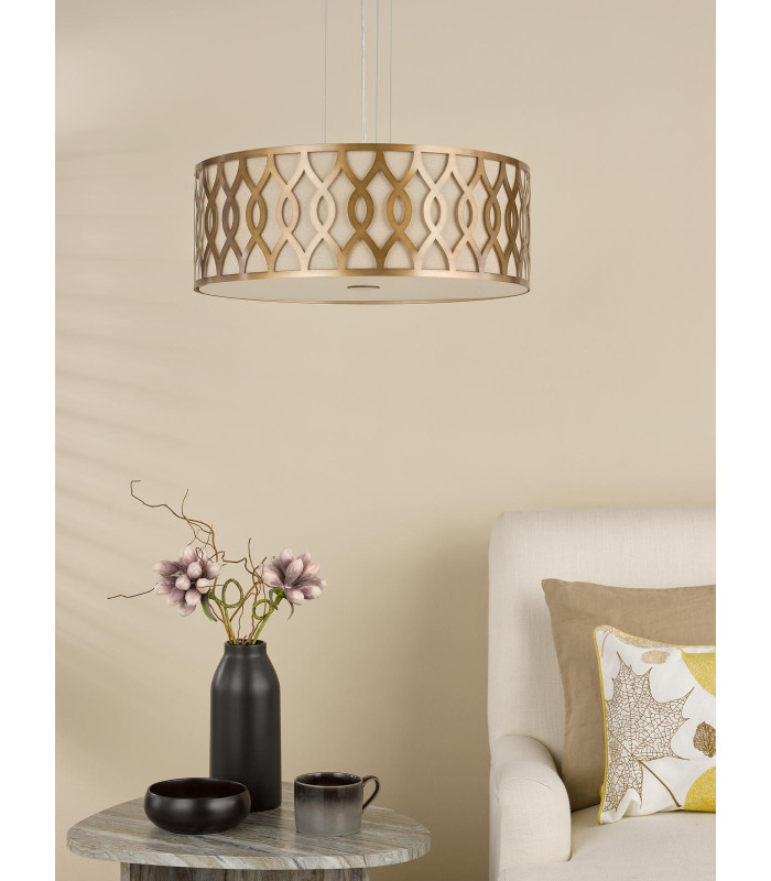 Locryn 4 Light Ceiling Pendant Brushed Bronze and Taupe-3