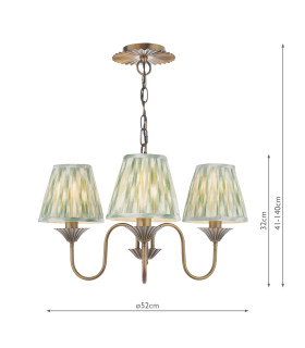 Lydian 3 Light Ceiling Pendant Antique Bronze With Shade-2