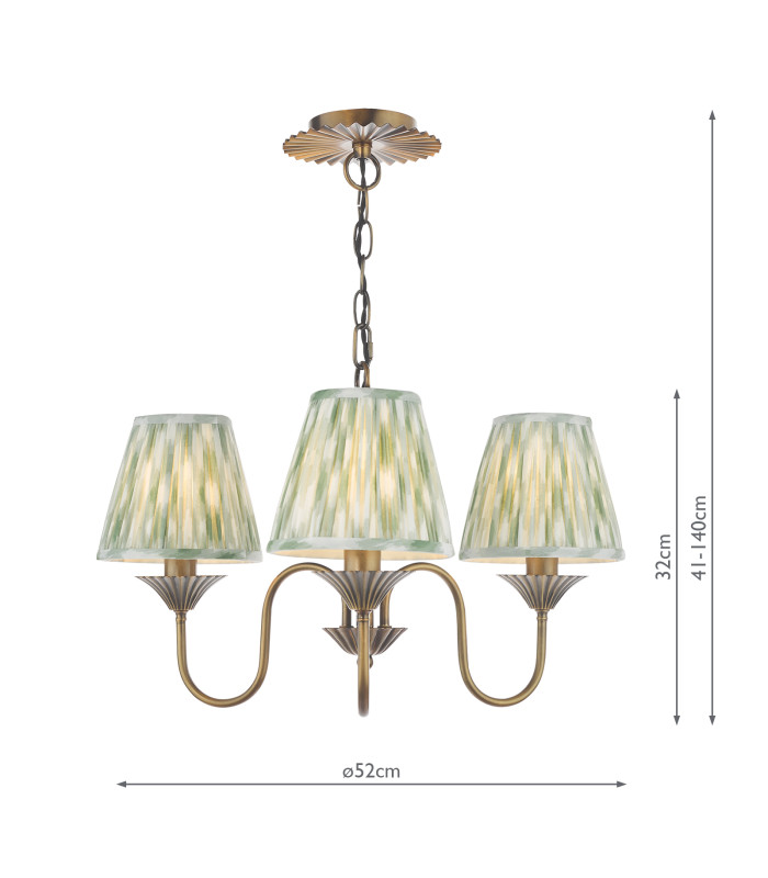 Lydian 3 Light Ceiling Pendant Antique Bronze With Shade-2