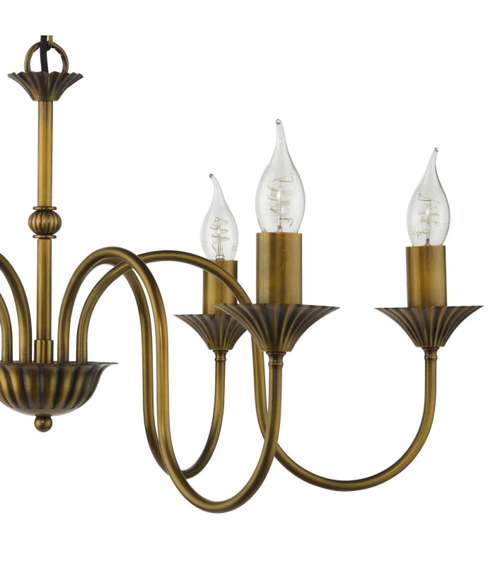 Lydian 6 Light Ceiling Pendant Antique Bronze Fitting Only-10