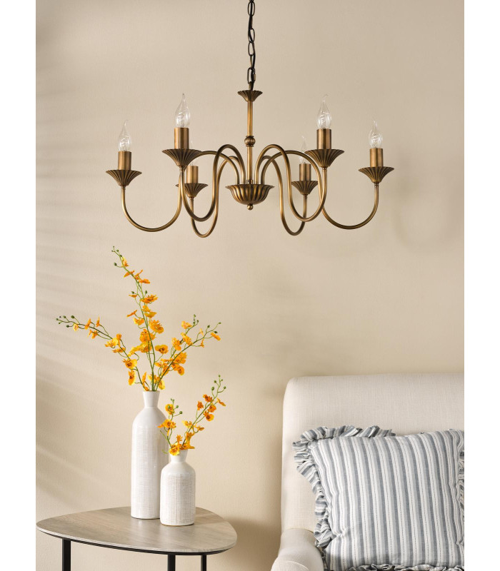 Lydian 6 Light Ceiling Pendant Antique Bronze Fitting Only-3