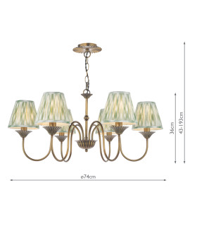 Lydian 6 Light Ceiling Pendant Antique Bronze With Shade-2