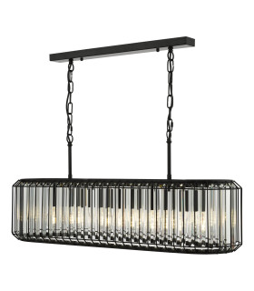 Naeva 5 Light Ceiling Pendant Matt Black and Crystal-1