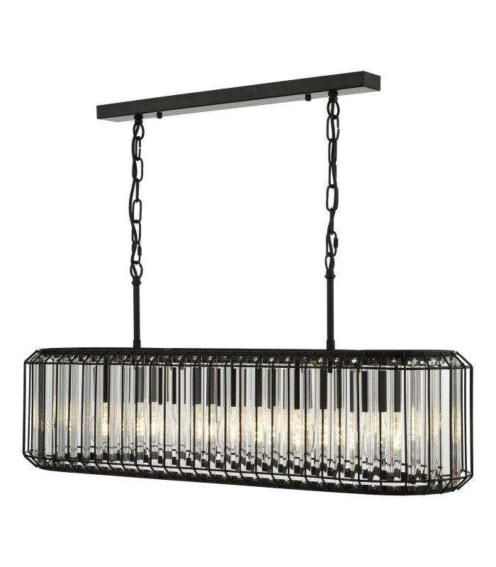 Naeva 5 Light Ceiling Pendant Matt Black and Crystal-1