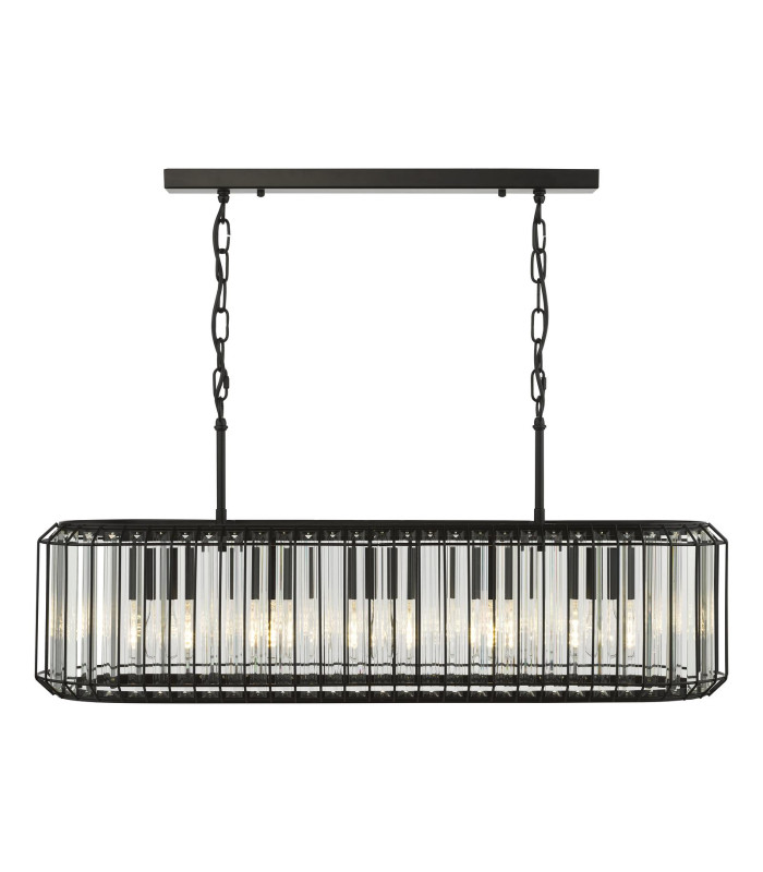 Naeva 5 Light Ceiling Pendant Matt Black and Crystal-8