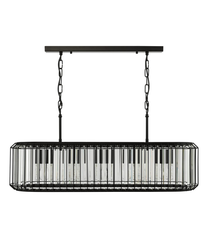 Naeva 5 Light Ceiling Pendant Matt Black and Crystal-9