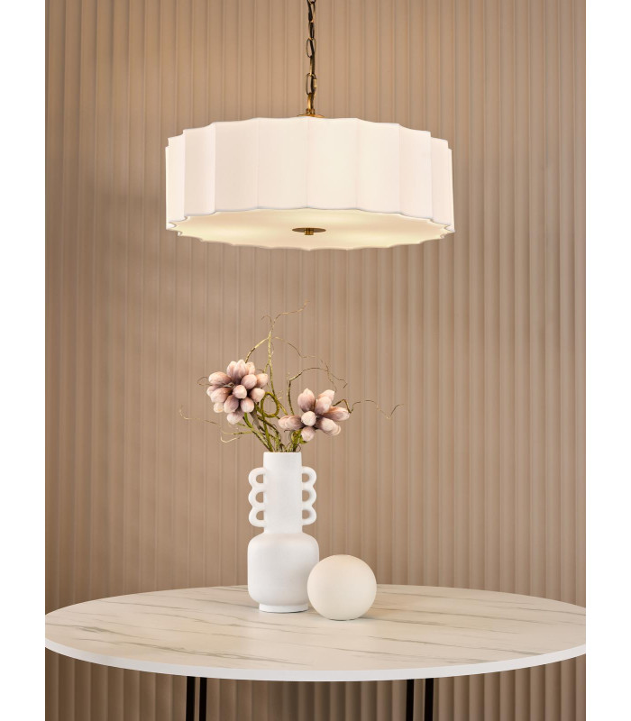 Noura 3 Light Ceiling Pendant Ivory and Antique Bronze-2