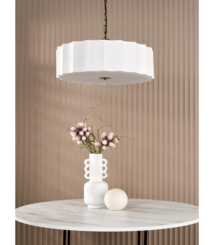 Noura 3 Light Ceiling Pendant Ivory and Antique Bronze-3