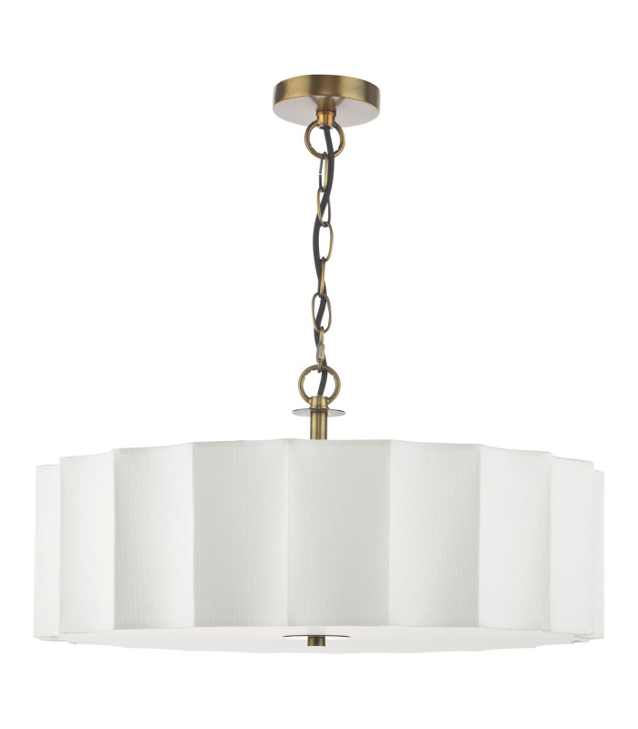 Noura 3 Light Ceiling Pendant Ivory and Antique Bronze-5