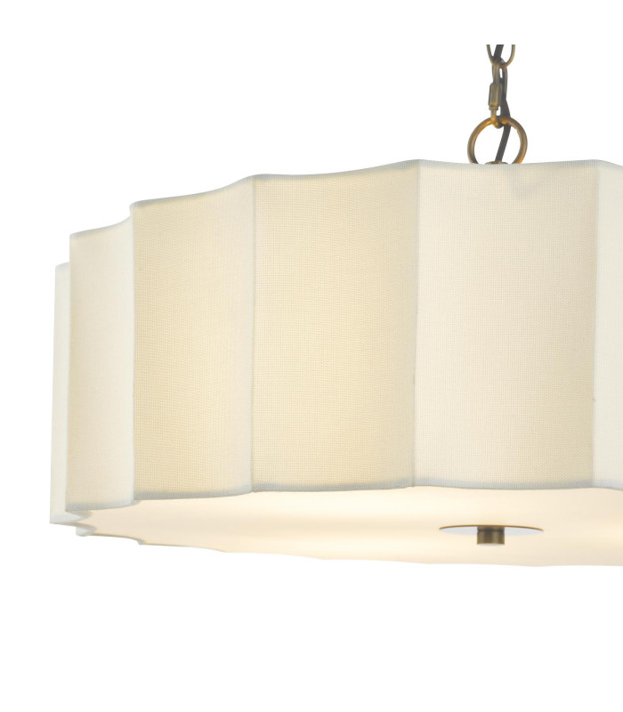 Noura 3 Light Ceiling Pendant Ivory and Antique Bronze-6