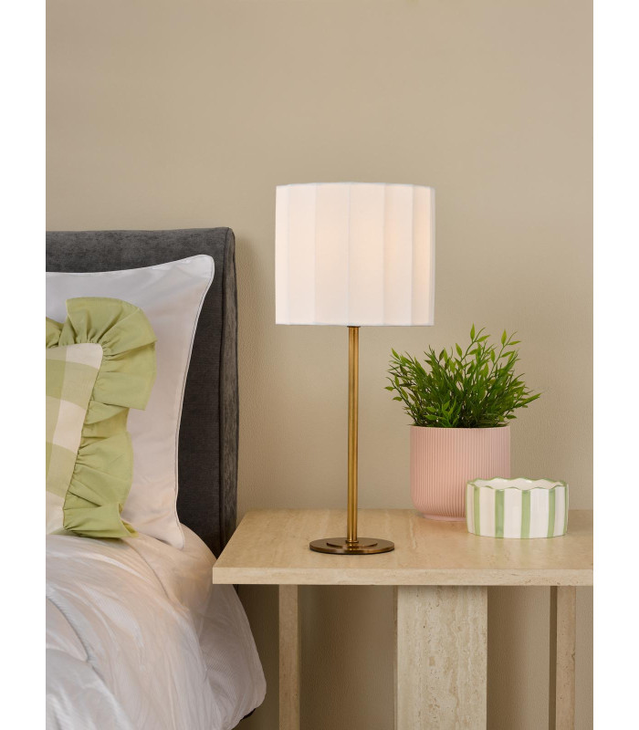 Noura Table Lamp Antique Bronze and Ivory With Shade-2