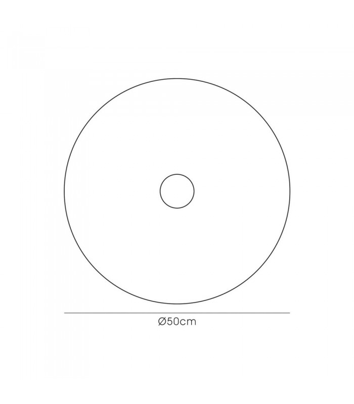 500mm Frosted Acrylic Diffuser with Satin Nickel Centre Detail - 3