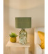 Nuria Table Lamp Green Art Glass and Polished Chrome With Shade-2